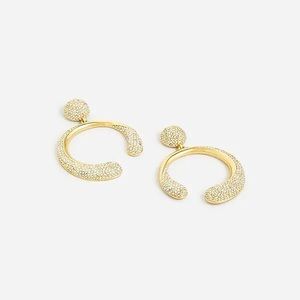 J. Crew Pave Crystal circle earrings